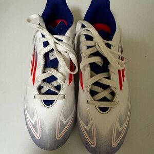 adidas White and Red Kids Athletic Shoes